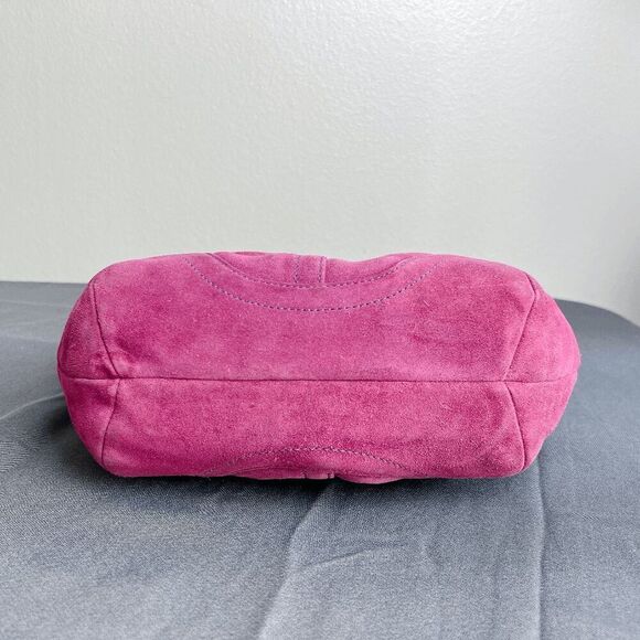 Coach Hampton Bucket Purple Suede Leather Shoulder SOHO Mid Size Tote Bag 9676 - Picture 7 of 12